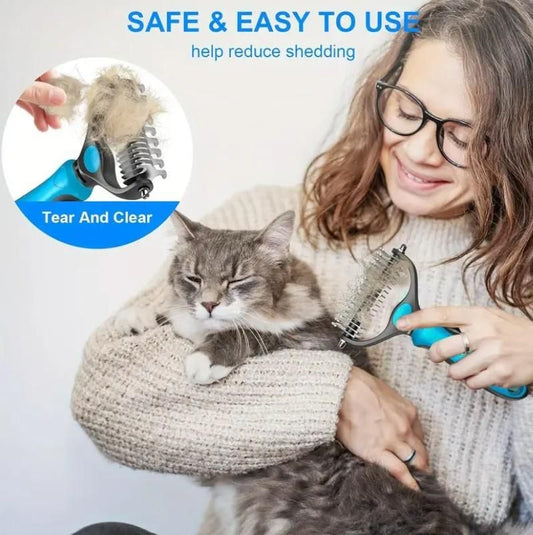 2 in 1 Deshedding Grooming Undercoat Brush